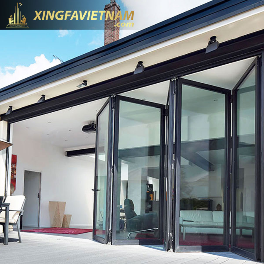 Cửa đi 5 cánh xếp gấp Nhôm Xingfa Quảng Đông Chính Hãng Hệ 63