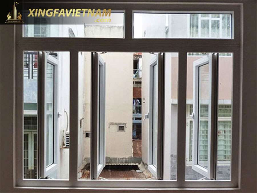 Cửa sổ 4 cánh mở quay nhôm Xingfa Quảng Đông Chính Hãng Hệ 55