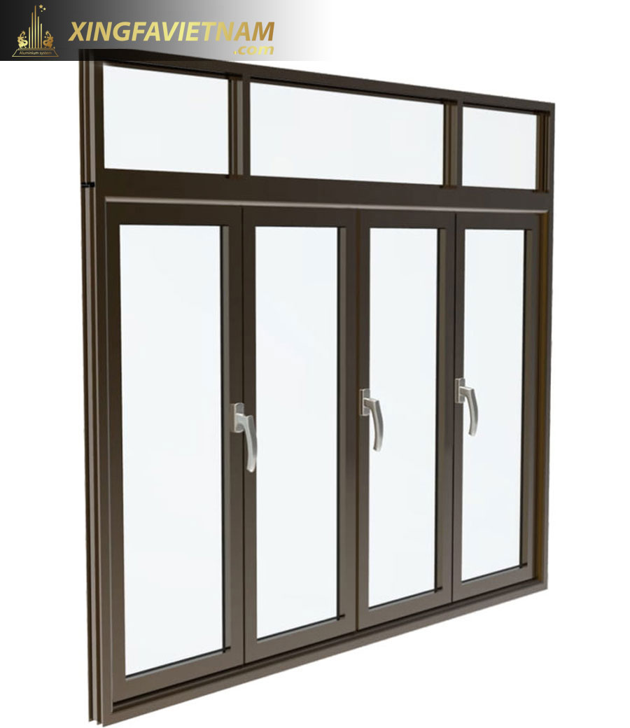 Cửa sổ 4 cánh mở quay nhôm Xingfa Anodise Hệ 83