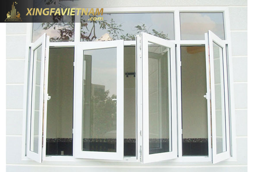 Cửa sổ 4 cánh mở quay nhôm Xingfa không cầu cách nhiệt hệ 56 đẳng cấp Châu Âu