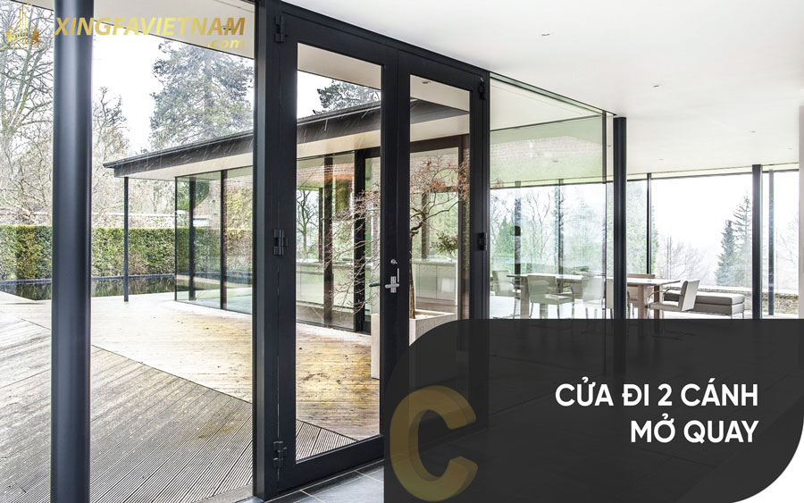 Cửa đi 2 cánh mở quay Nhôm C-CLASS đẳng cấp Châu Âu Hệ 65