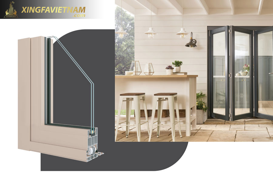 Cửa đi 3 cánh mở lùa lưới chống muỗi Nhôm C-Class đẳng cấp Châu Âu hệ 180
