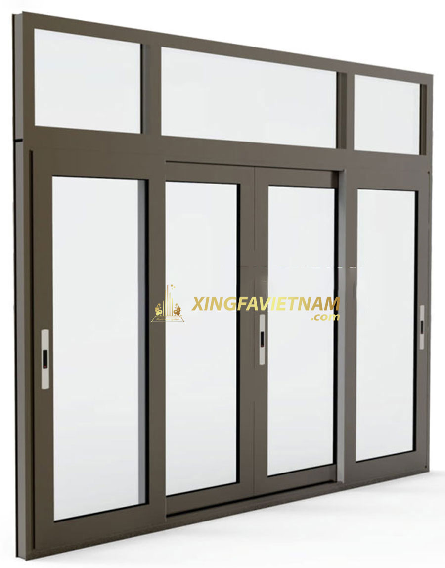 Cửa sổ 4 cánh mở trượt Nhôm Xingfa Anodise Hệ 55