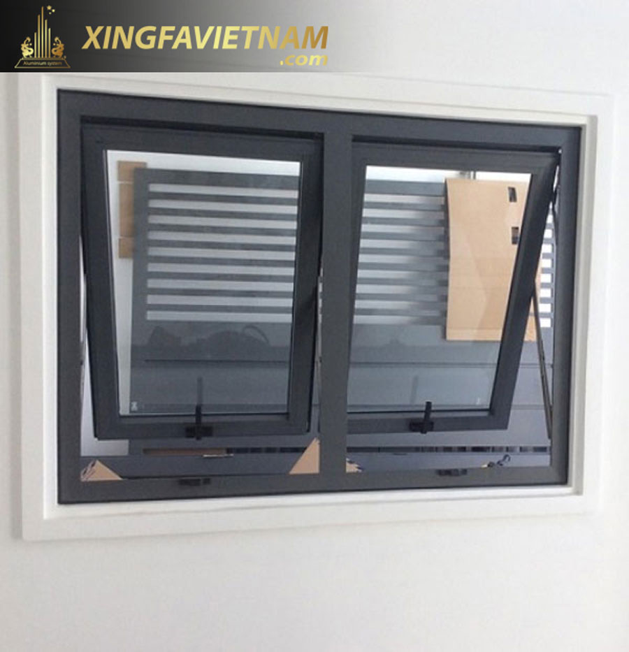 Hình ảnh thực tế cửa nhôm Xingfa màu xám ghi
