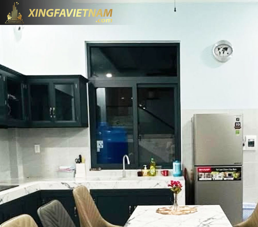 Hình ảnh hoàn thành lắp đặt cửa nhôm Xingfa tại nhà anh Tuấn