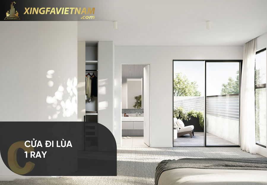 Cửa đi lùa 1 ray nhôm Xingfa C-Class Hệ L100F