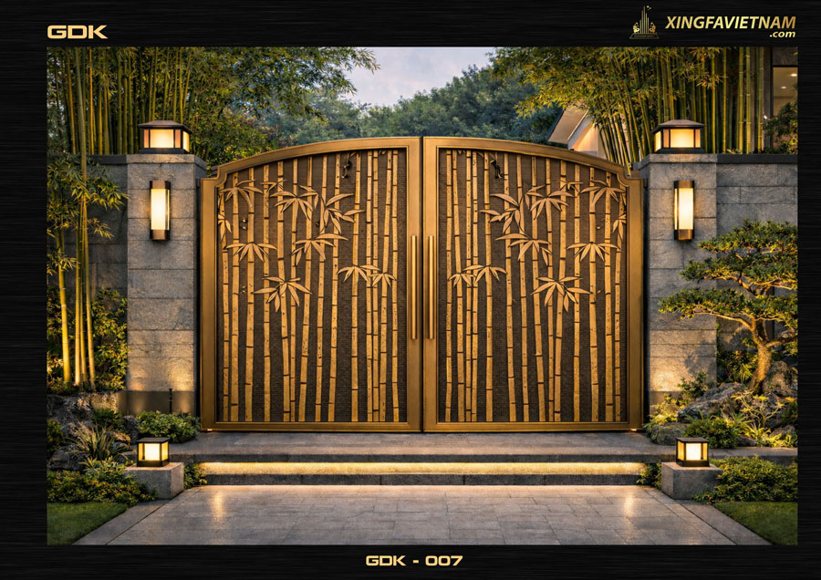 Cửa Cổng Hợp Kim Nhôm Điêu Khắc GĐK-007