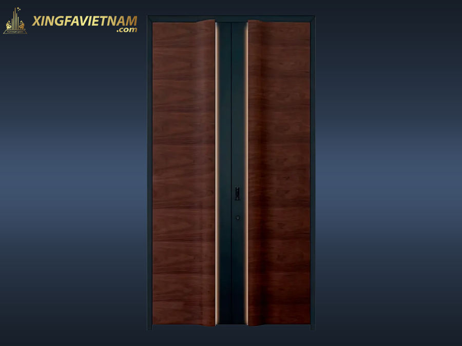Cửa Chính Biệt Thự Cao Cấp GJ-072 Vân Gỗ Walnut