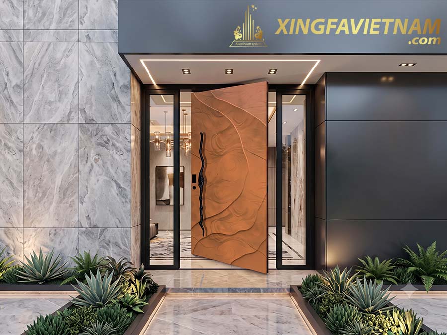 Cửa Chính Biệt Thự Vân Tuyết Mây Hữu Cơ GJ-016